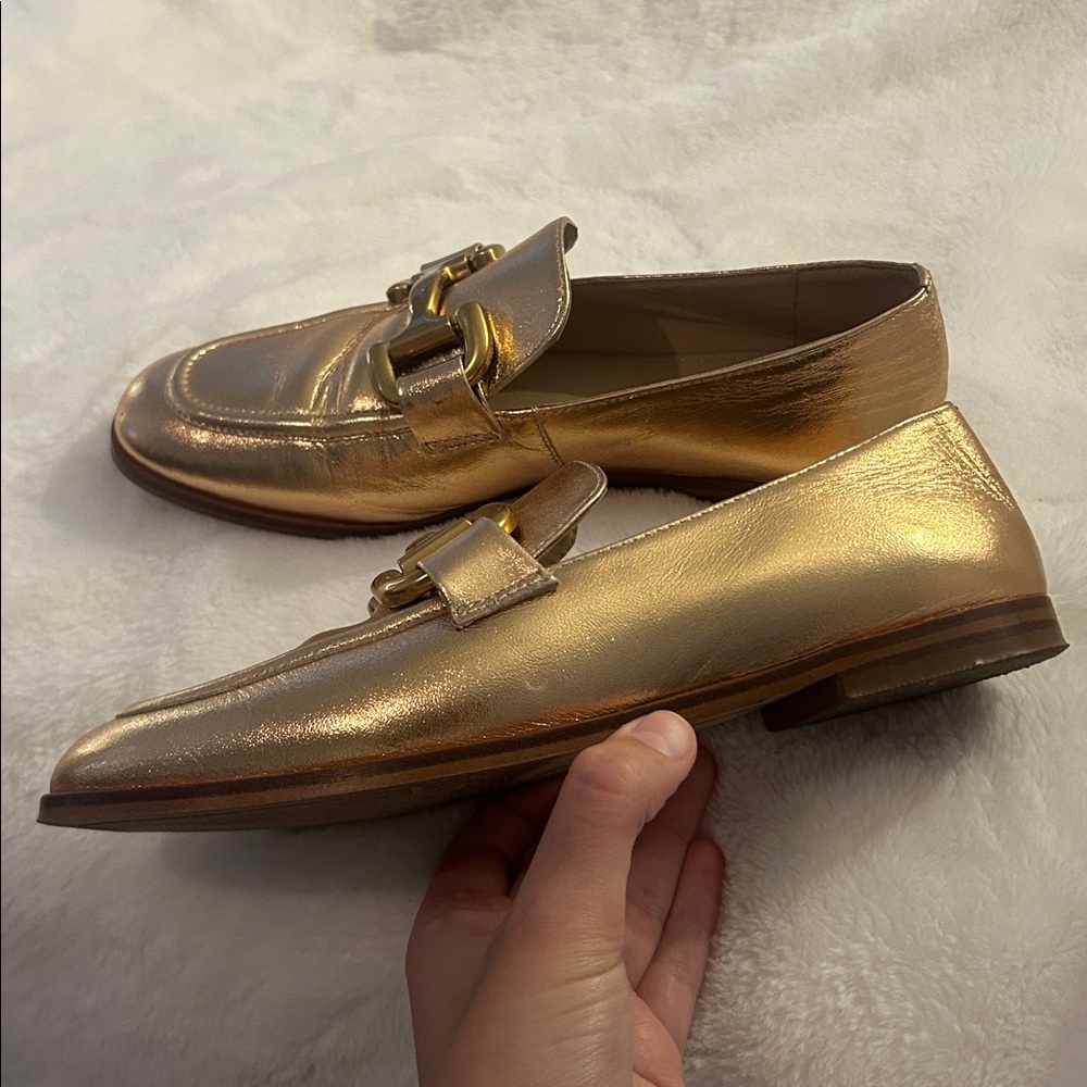 Boden Iris Snaffle Metallic Gold Leather Loafers - Picture 7 of 13